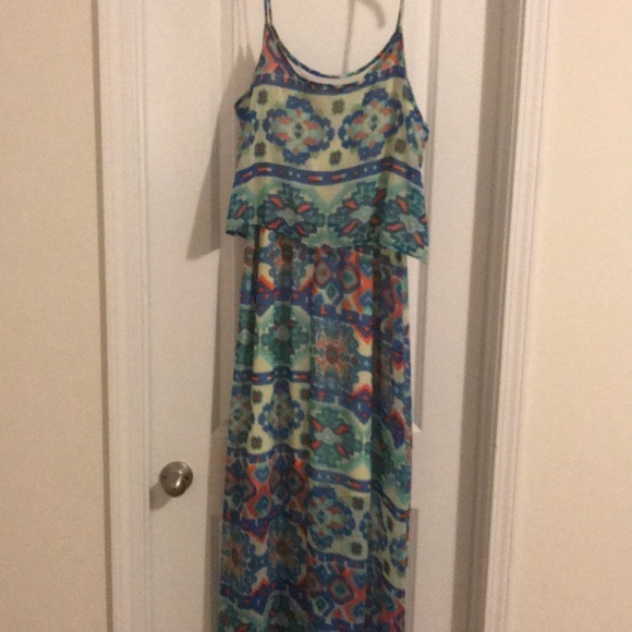 Multi-Colored Spaghetti Strap Maxi - Picture 3 of 3